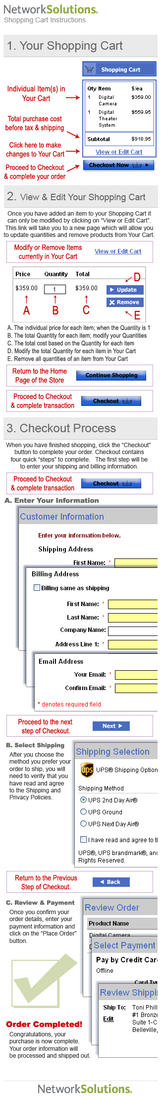 Help with the Shopping Cart and Checkout!